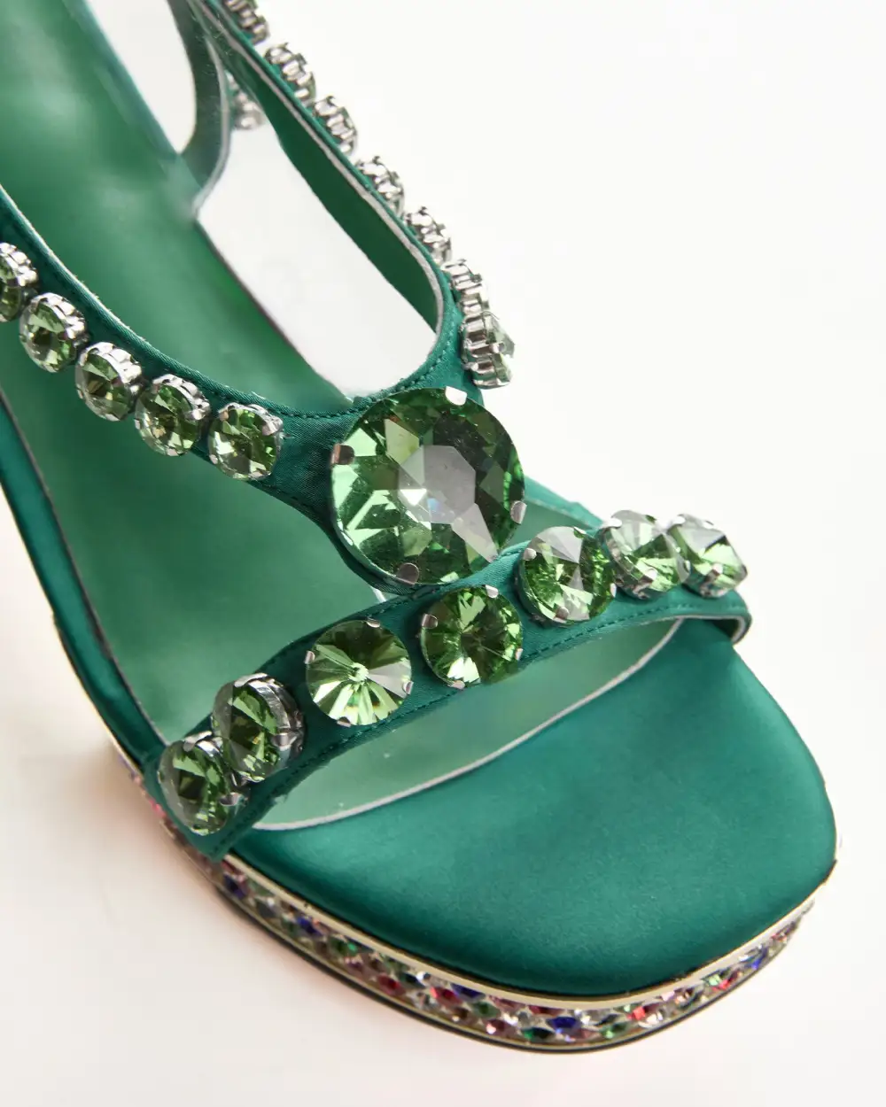 Gem Platform Sandals in Green