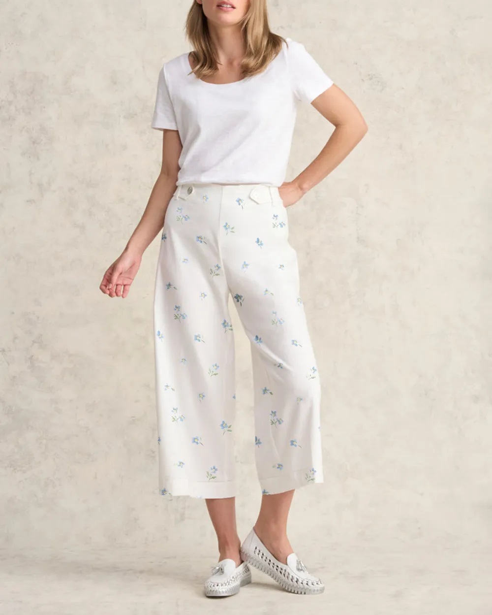 Linen Culotte - White