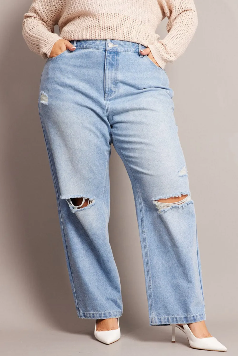 Ripped High Waist Jeans