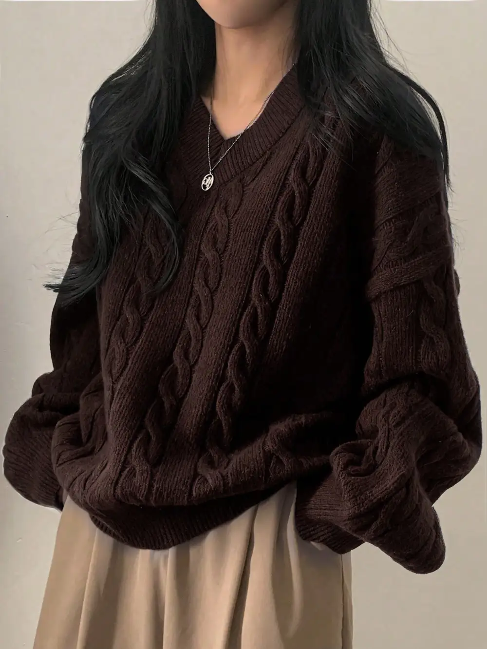 V-Neck Knit Top
