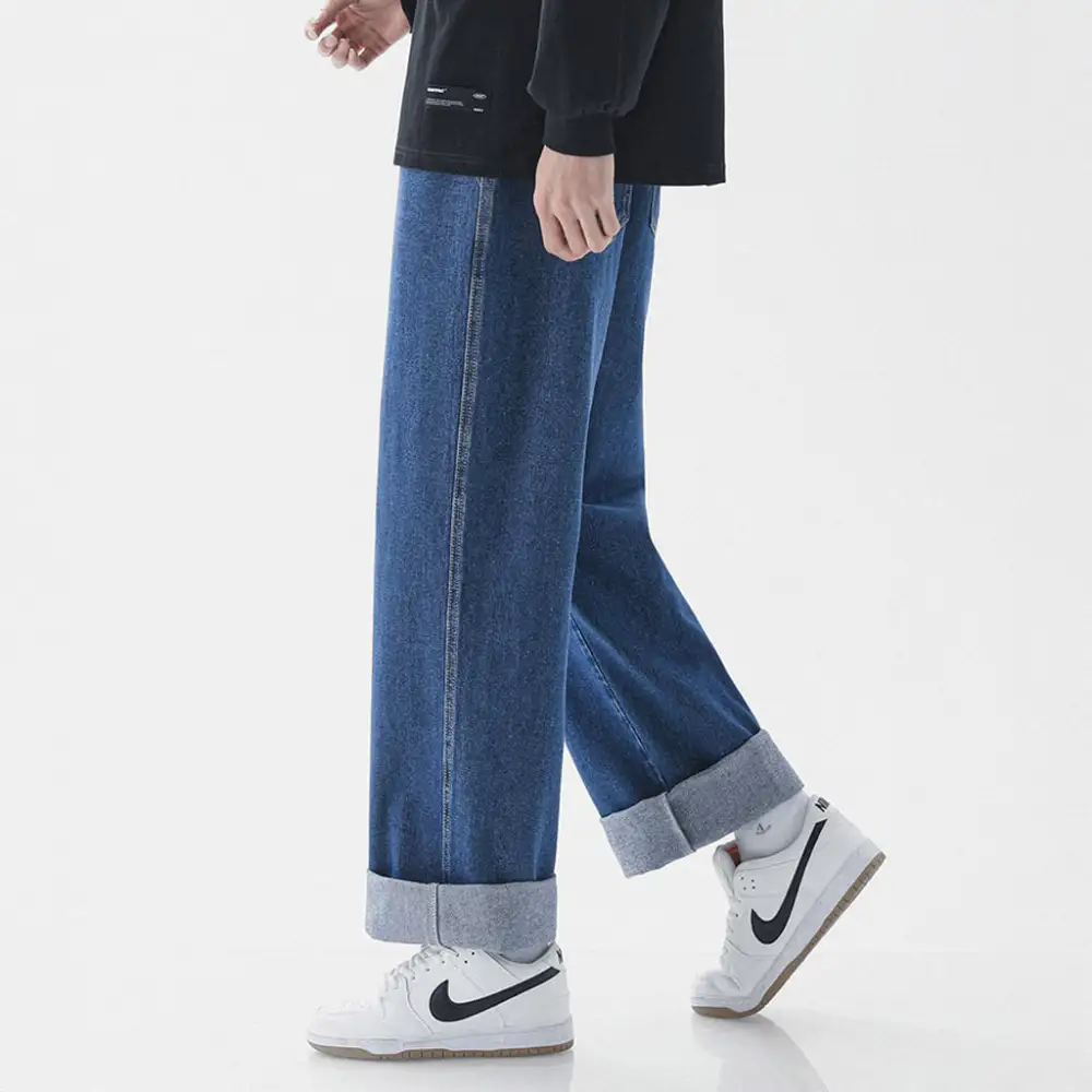 Relaxed Denim Wide Leg Pants