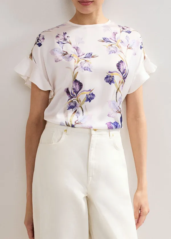 Designer Ruffled Short-Sleeved Top
