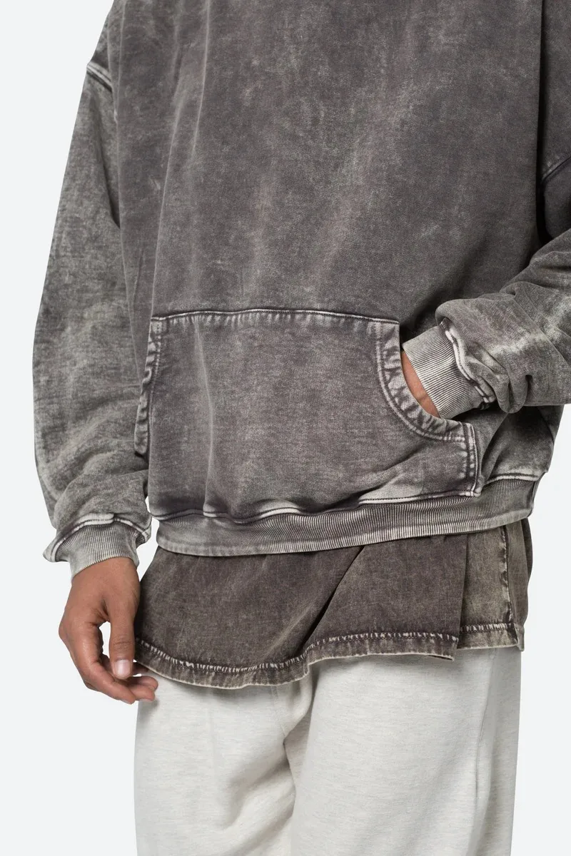DARK BROWN DISTRESSED HOODIE