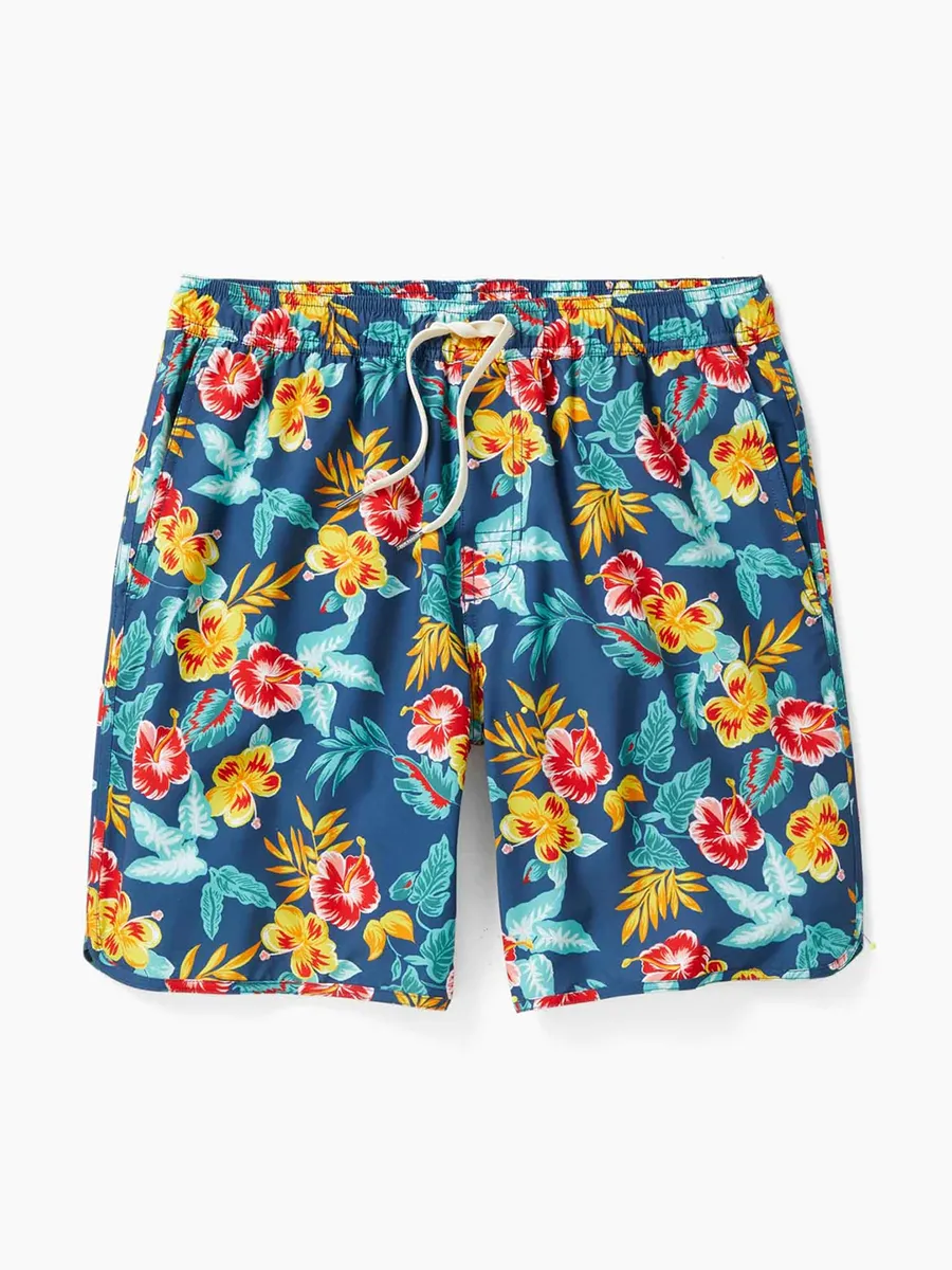 Men's Yellow Tropics Beach Shorts