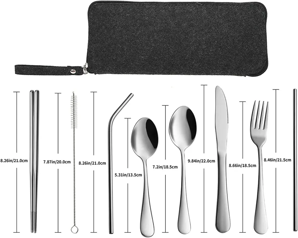 (Store Closing Sale) Portable travel cutlery, reusable silverware