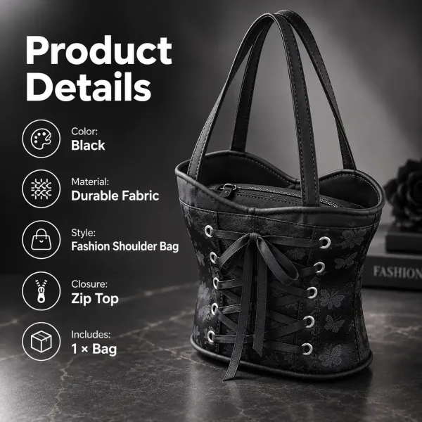 🖤👜 Corset-Style Handbag — Bold Lace-Up Design with a Chic Gothic Edge