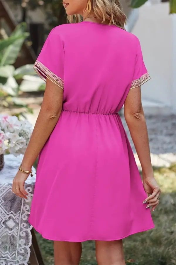 Tassel V Neck Mini Dress
