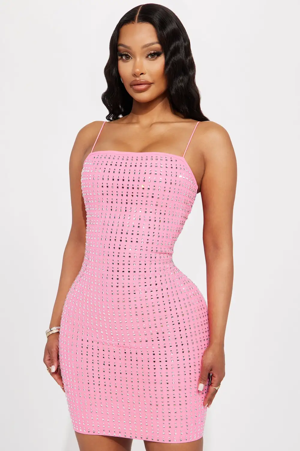 Katie Embellished Mini Dress - Pink