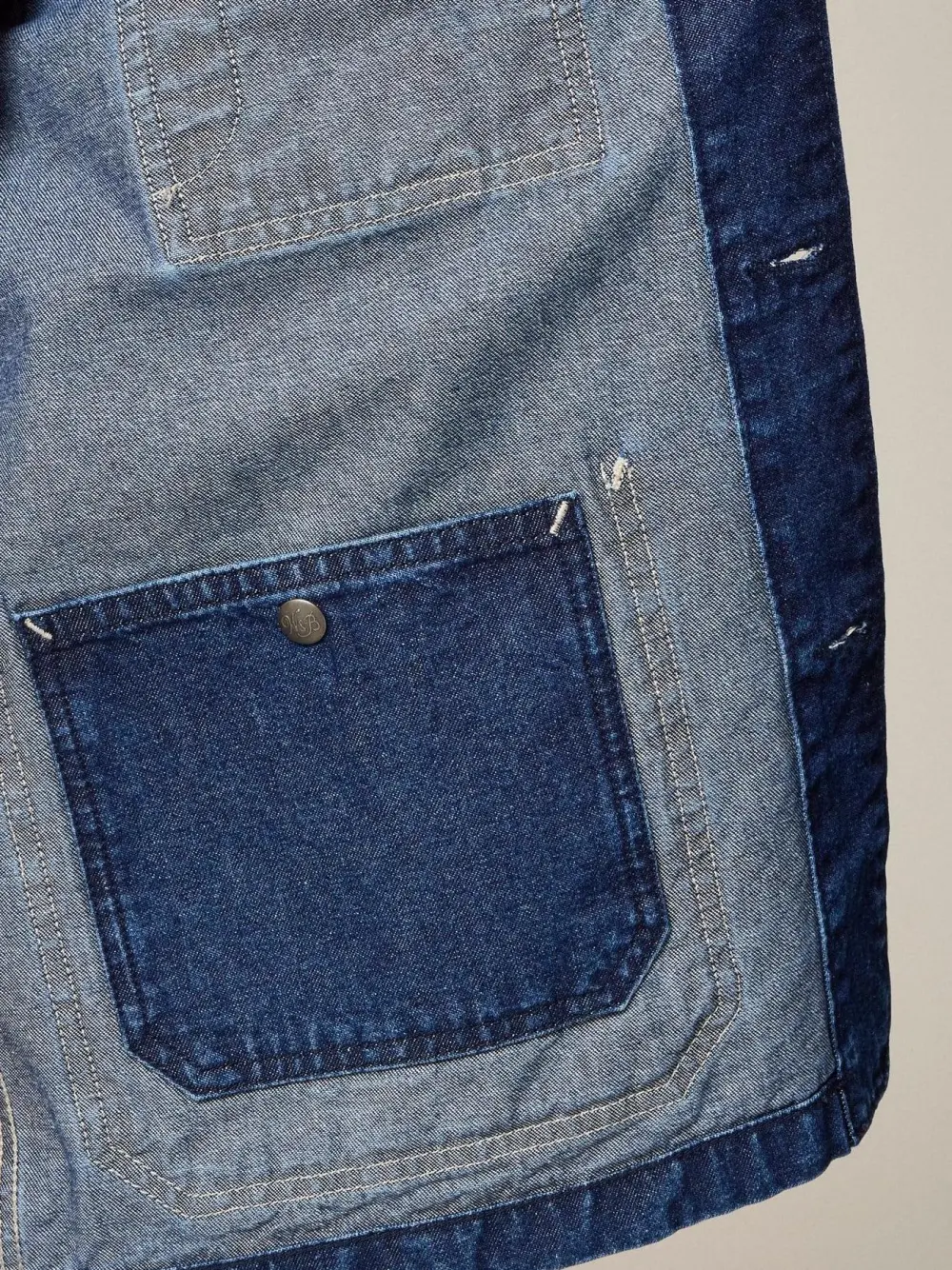 Dark Blue Denim Button Front Jacket