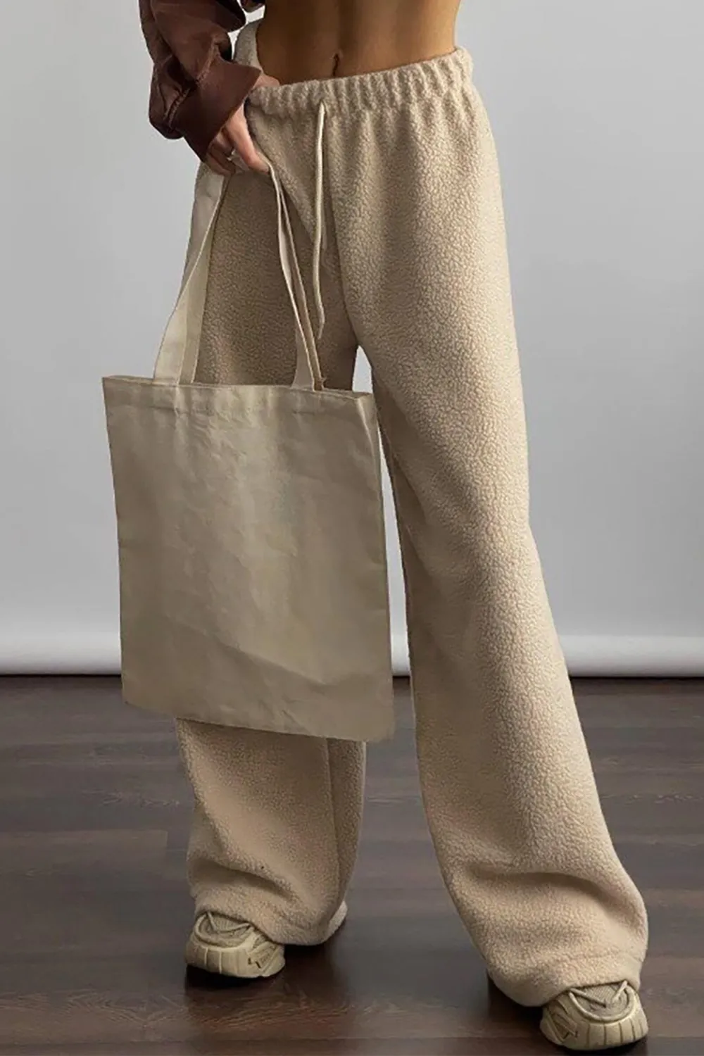 Boucle Plush Wide Leg Pants