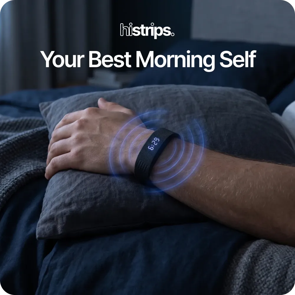 Silent Vibrating Alarm Clock – Wrist-Worn Wake-Up Device for Heavy Sleepers, Won't Disturb Your Partner, 2 Intensity Levels, Up to 3 Alarms, 14+ Day Rechargeable Battery