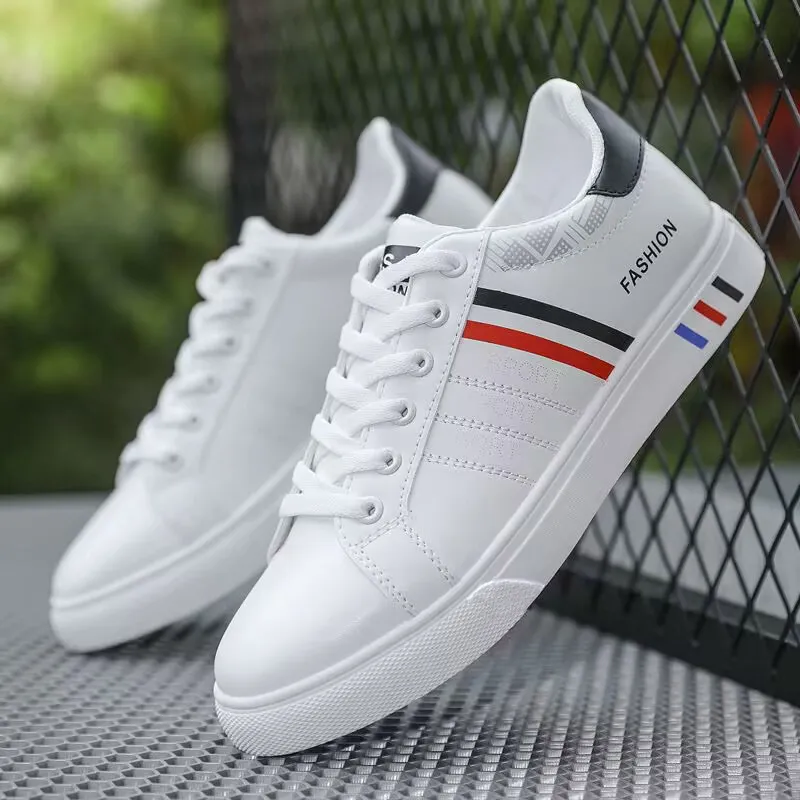 Summer Men's Shoes 2024 New Korean Style Versatile White Sneakers Student Flat Skateboard Shoes Men's Trendy Casual Sports Shoes
