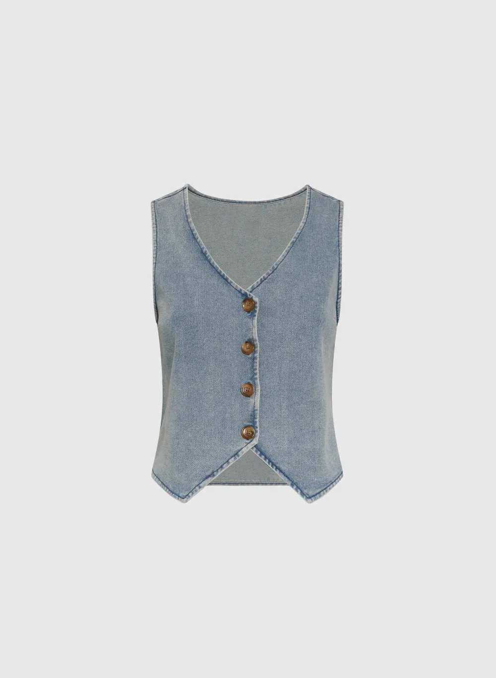 Casual Denim Button Vest