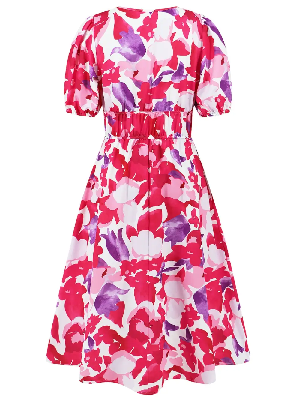 Boho Chic  Ruched Printed Surplice Short Sleeve Dress