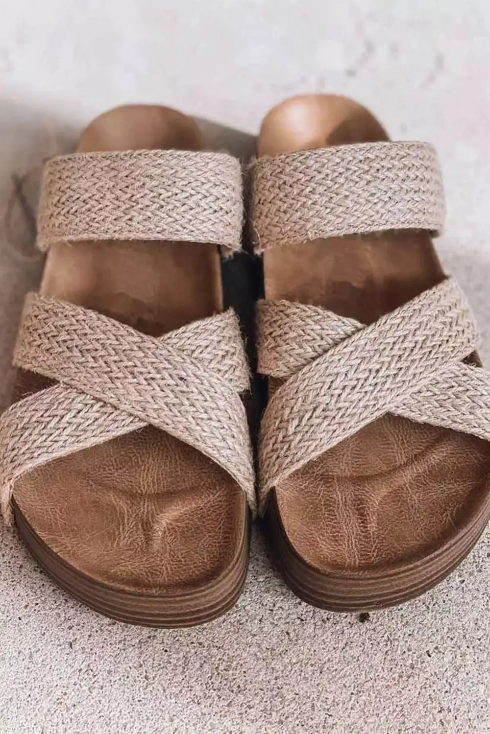 Woven Cross Criss Hollowed Slip On Slippers