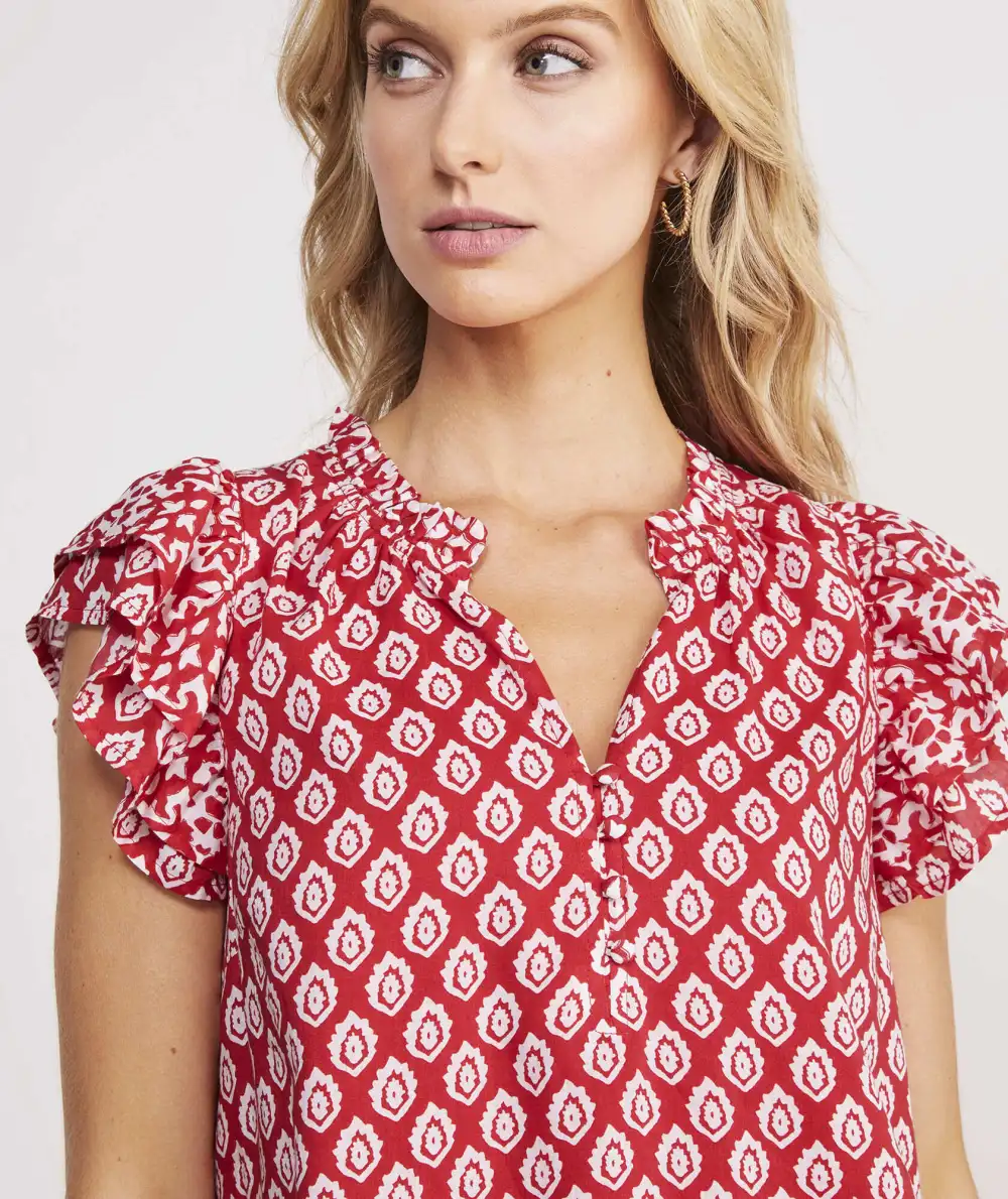 ♥Vineyard Tile Ruffle Top2