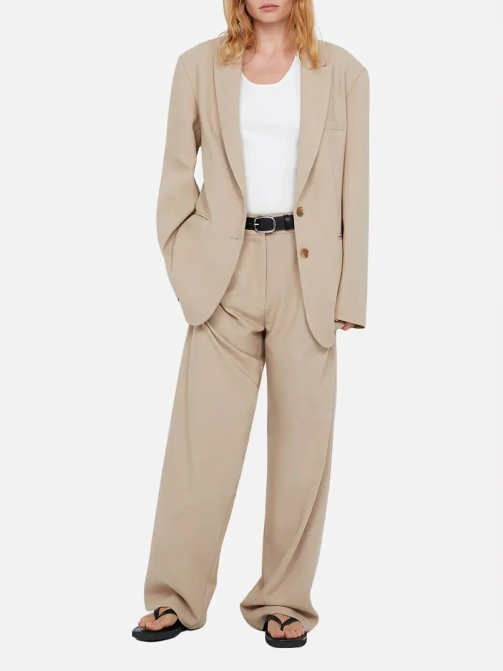 Plain Mid-Rise Pants with Pockets