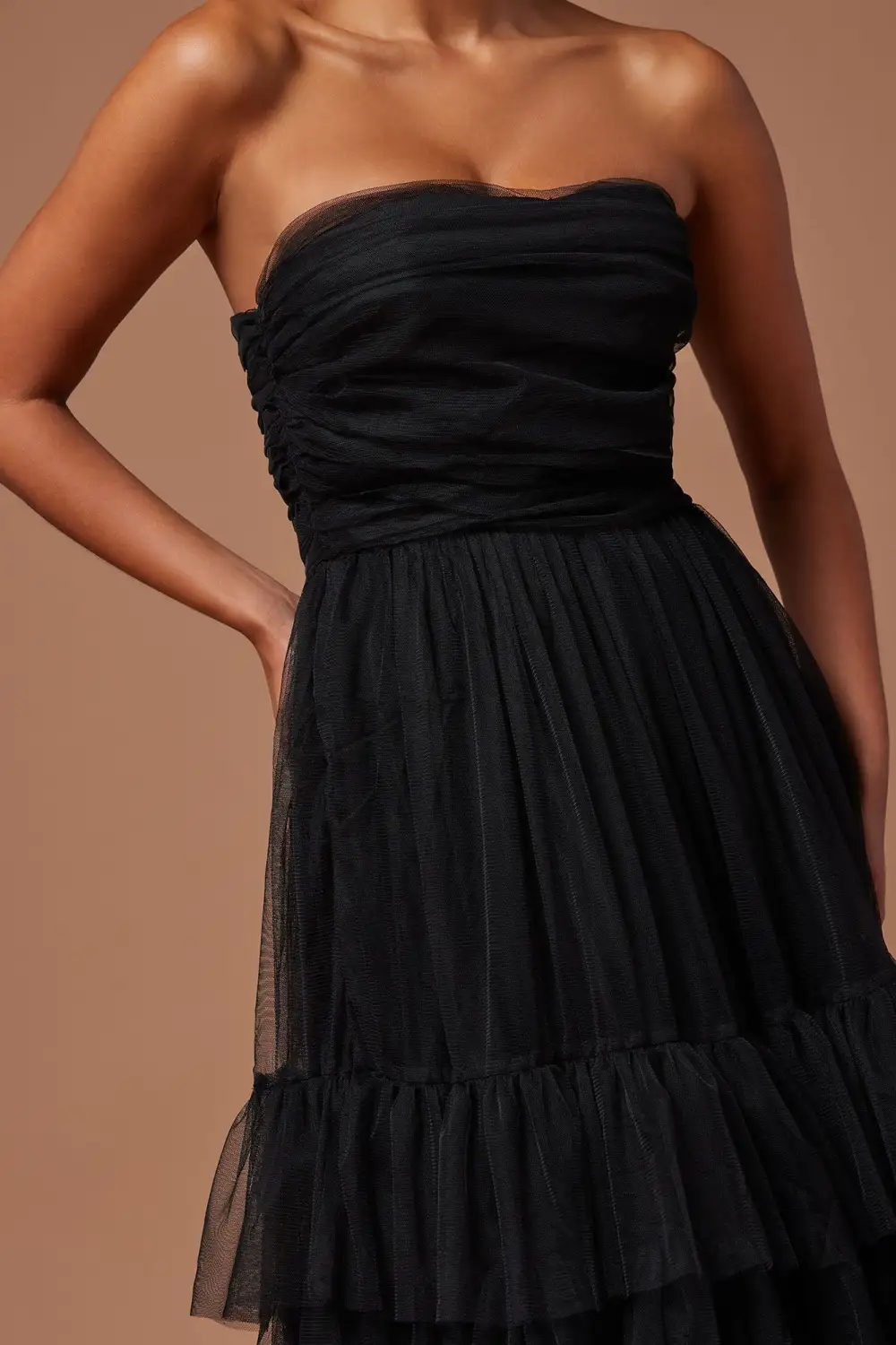 Jessica Tulle Midi Dress - Black