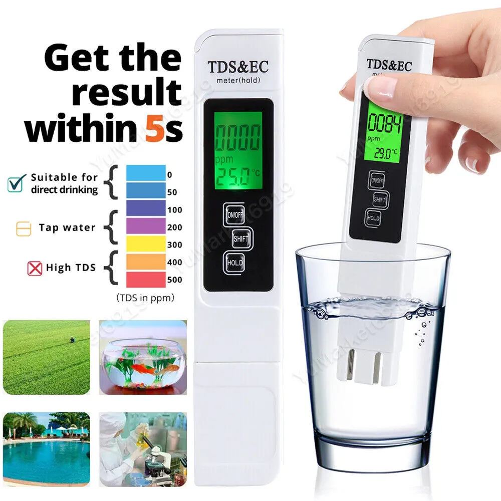 TDS Water Quality Tester Pen for Drinking Water, High Precision Mineral Test Meter, Multifunctional Home Testing Pen