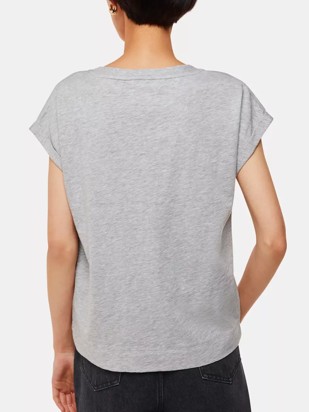 Willa Organic Cotton V-Neck Cap Sleeve T-Shirt