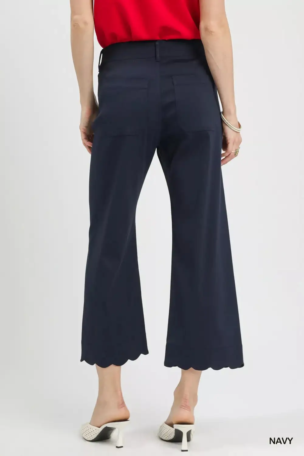 Everyday Scallop Hem Wide Leg Pants