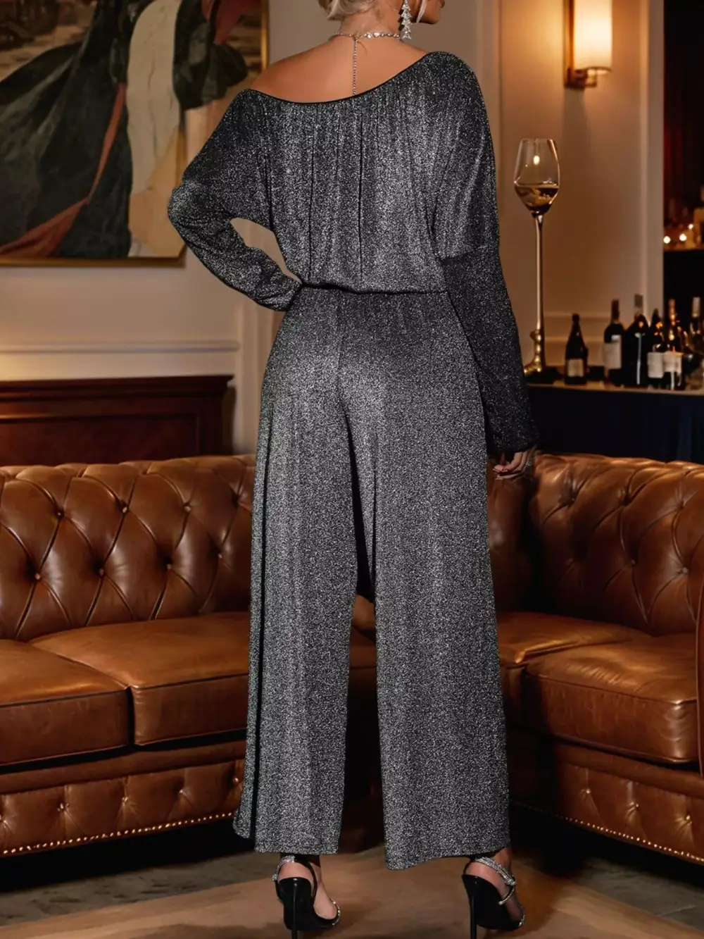 Modern Wide Leg Shoulder Jumpsuit