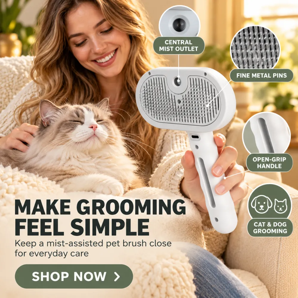 Pet Comb Spray Comb Cat Pet Supplies Anti-Flying Hair Needle Comb Pet Hair Groomer Cat Brush