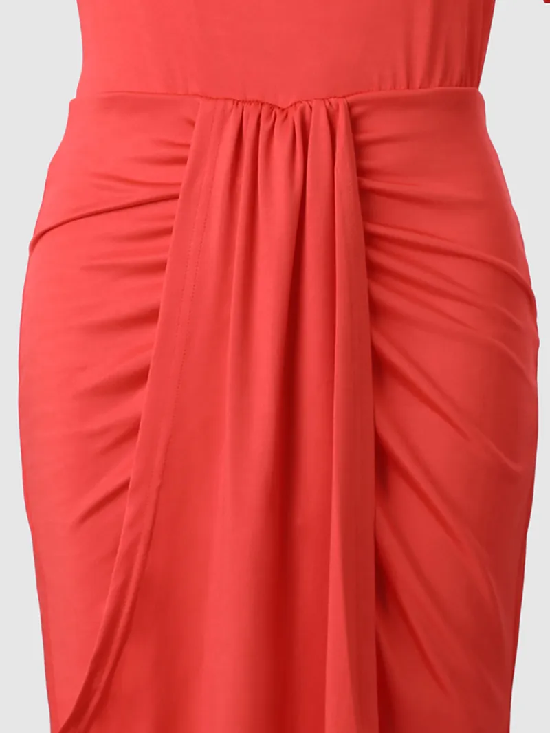 Casual Solid Color Irregular Short Sleeve Dress