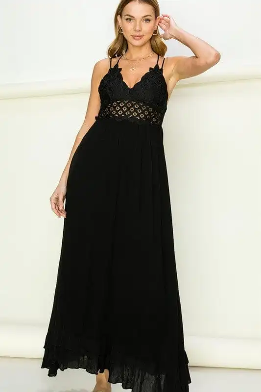 ??GYPSY FOX-HYFVE-Bustier Lace Maxi Dress