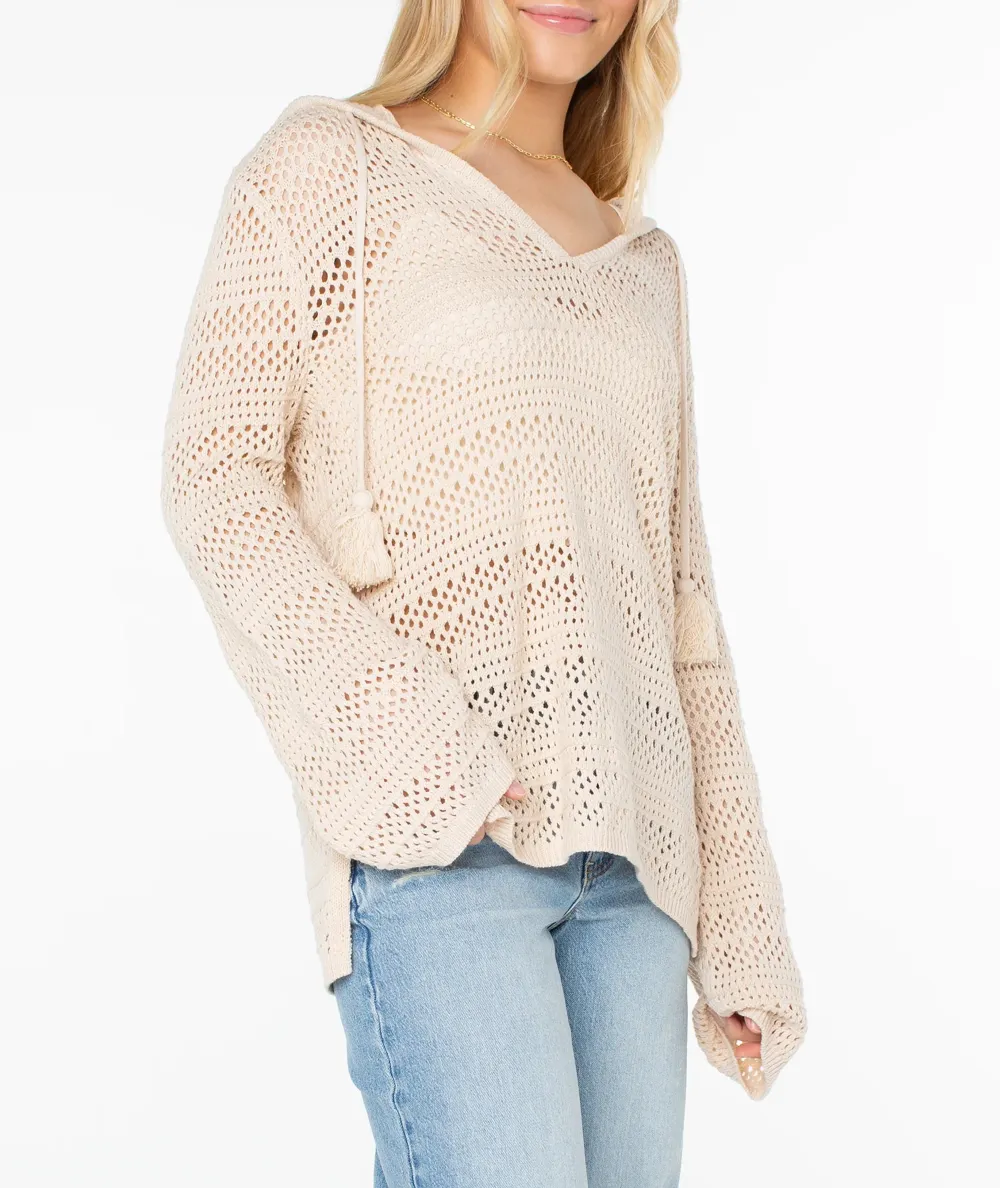 Women's Knitted Hooded Sweater