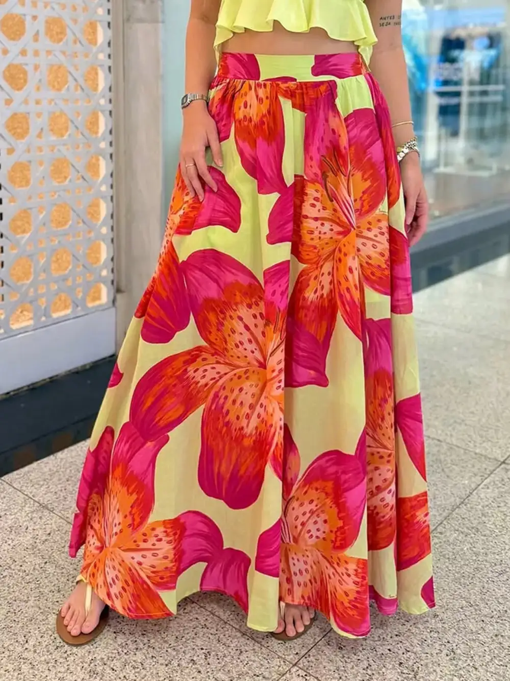 Floral Print Maxi Skirt