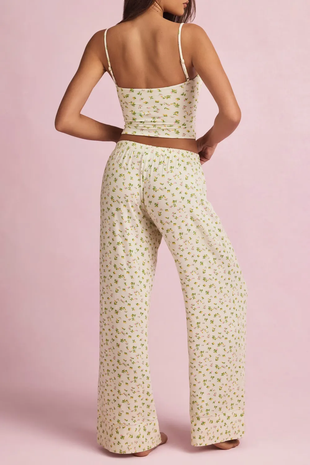 Relaxed Fit Elastic Waist Loose Trousers