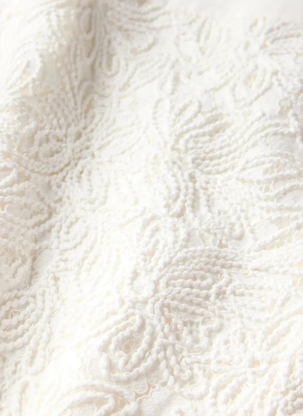 Casual Style Cream Lace Pencil Skirt