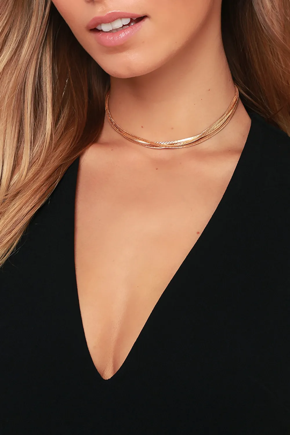 Creative Design Snake Pattern Gold Necklace