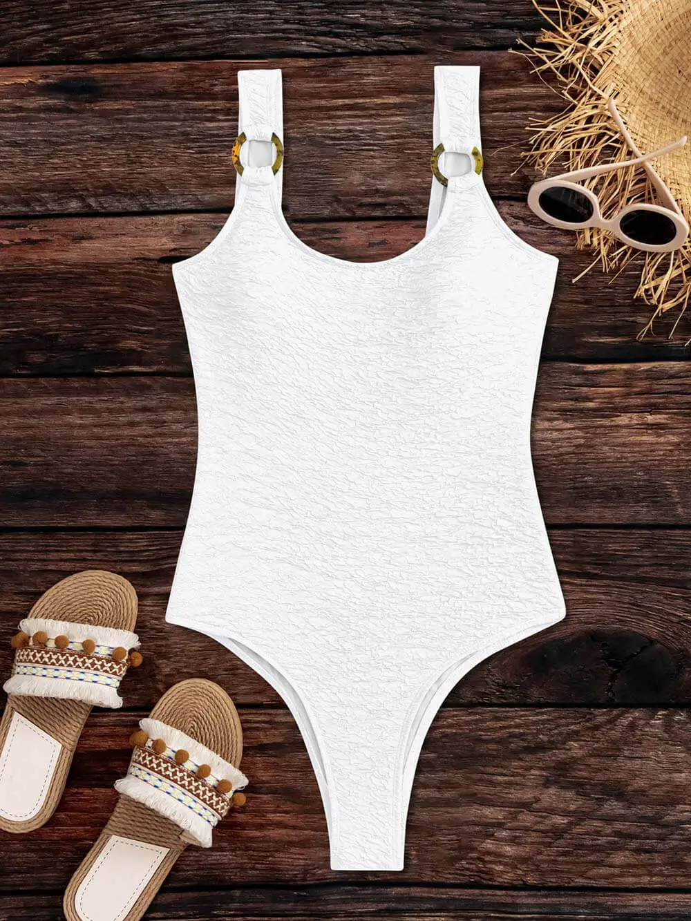 Women’s Open Back Strap One-Piece Swimsuit
