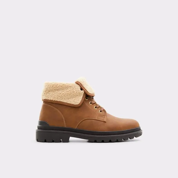 Medium Brown Suede Low Heel Lace-Up Men's Boots