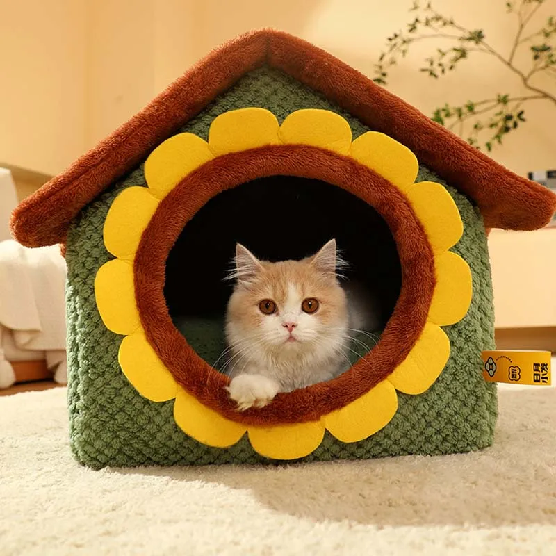 Adorable Sunflower Farm Plush Cat House