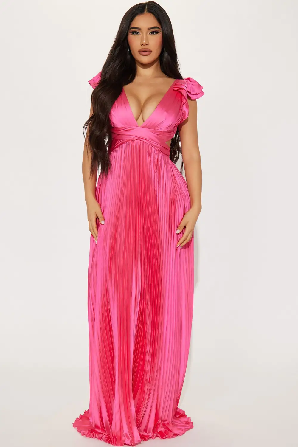 Ariana Pleated Maxi Dress - Pink