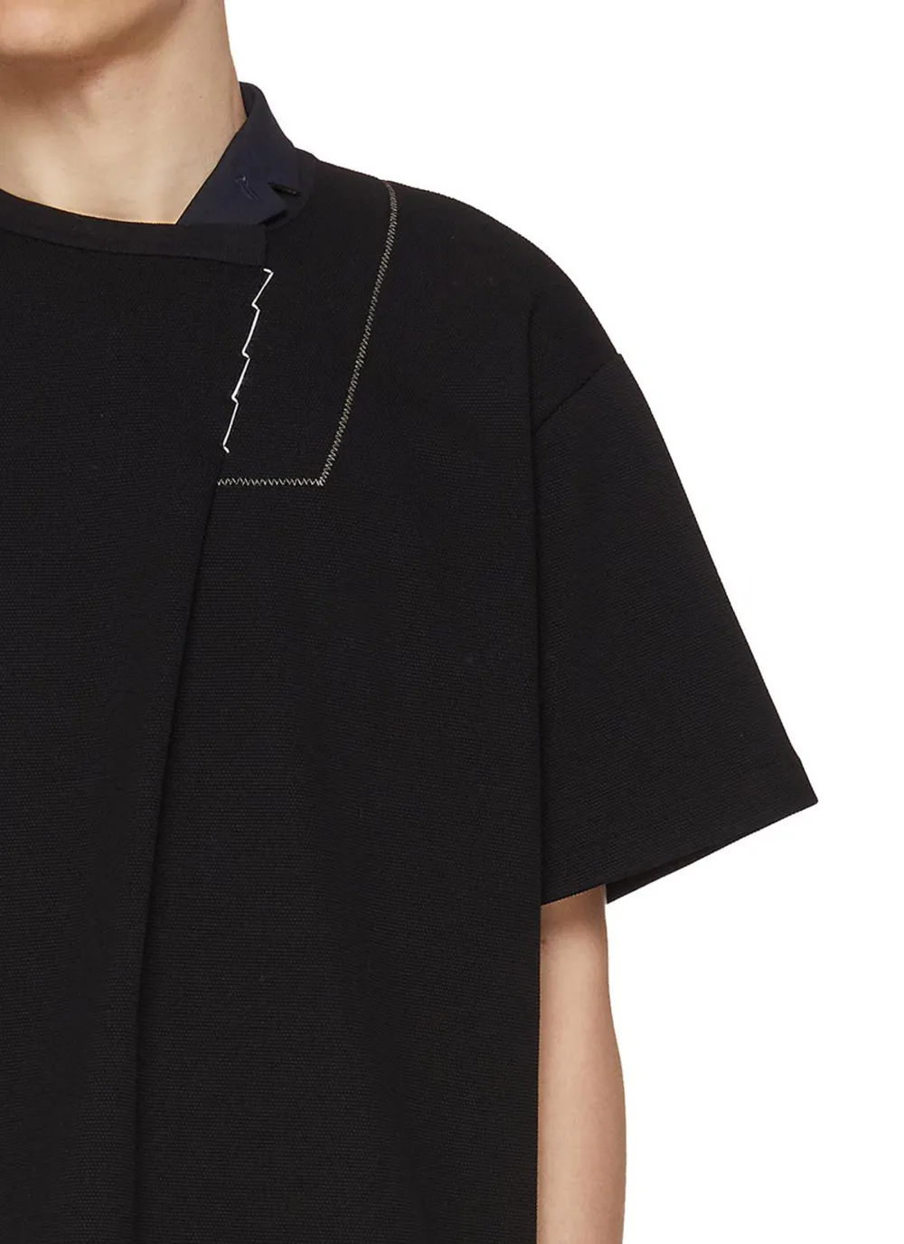 Minimalist Retro Design Sense Loose Black Polo Shirt