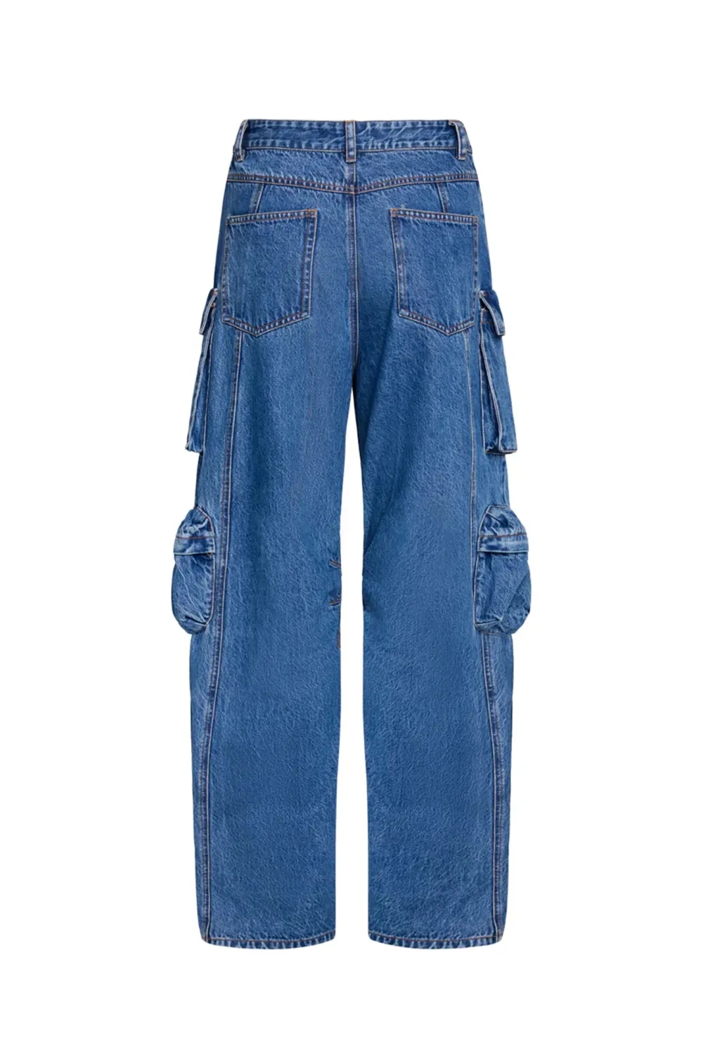 Trendy Workwear Style Multi-Pocket Jeans
