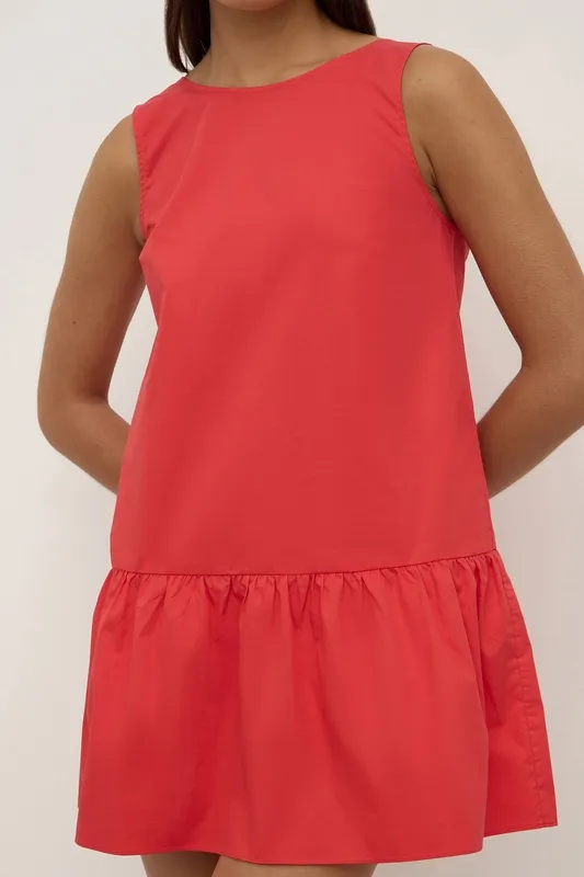 Chilli High-Neck Cotton Mini Dress