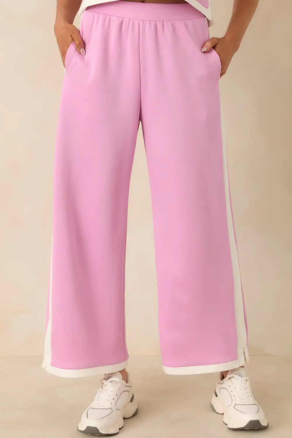 Orchid Contrast Trim Knit Pants