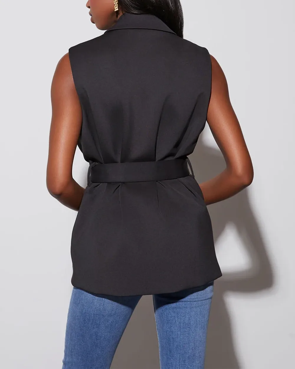 Stylish Solid Color Blazer Vest