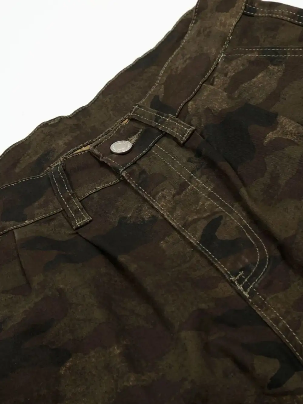 Wide Leg Utility Cotton Blend Casual Shorts
