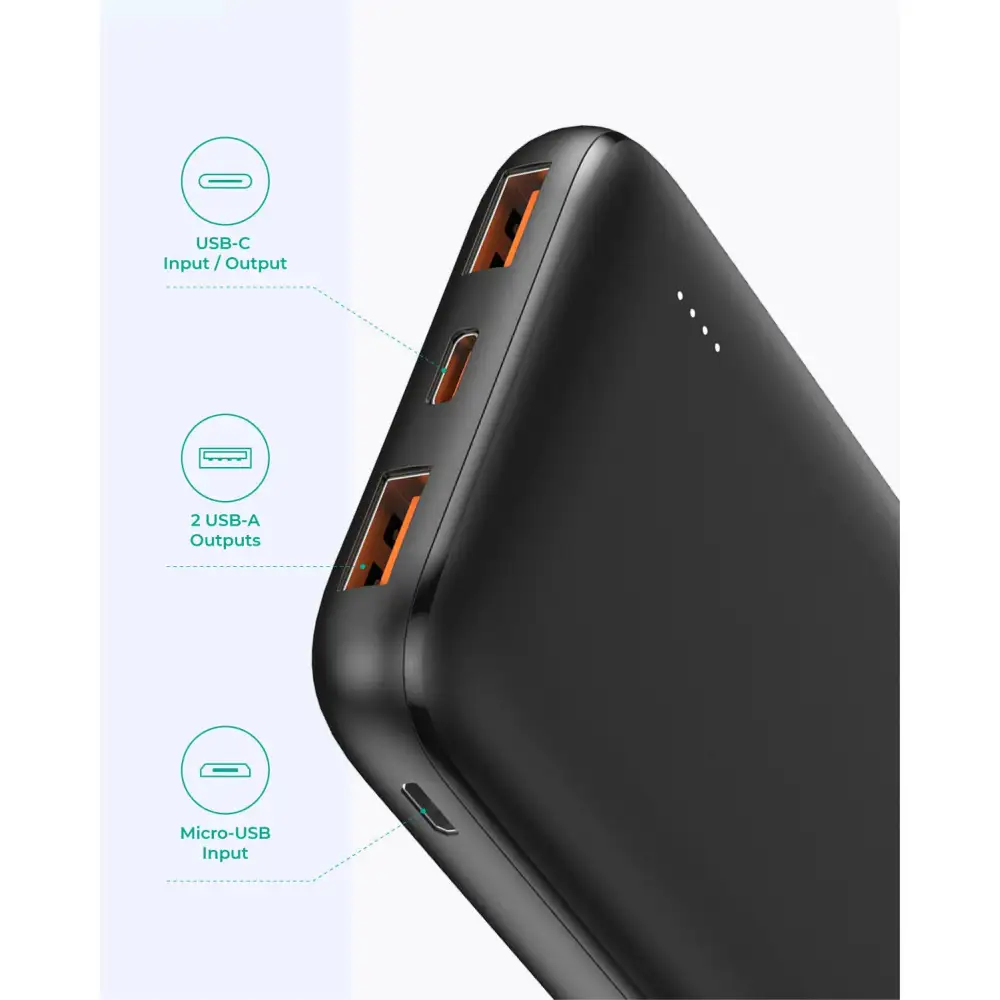 AUKEY PB-N73S 18W PD USB C Portable Charger Black 10000mAh