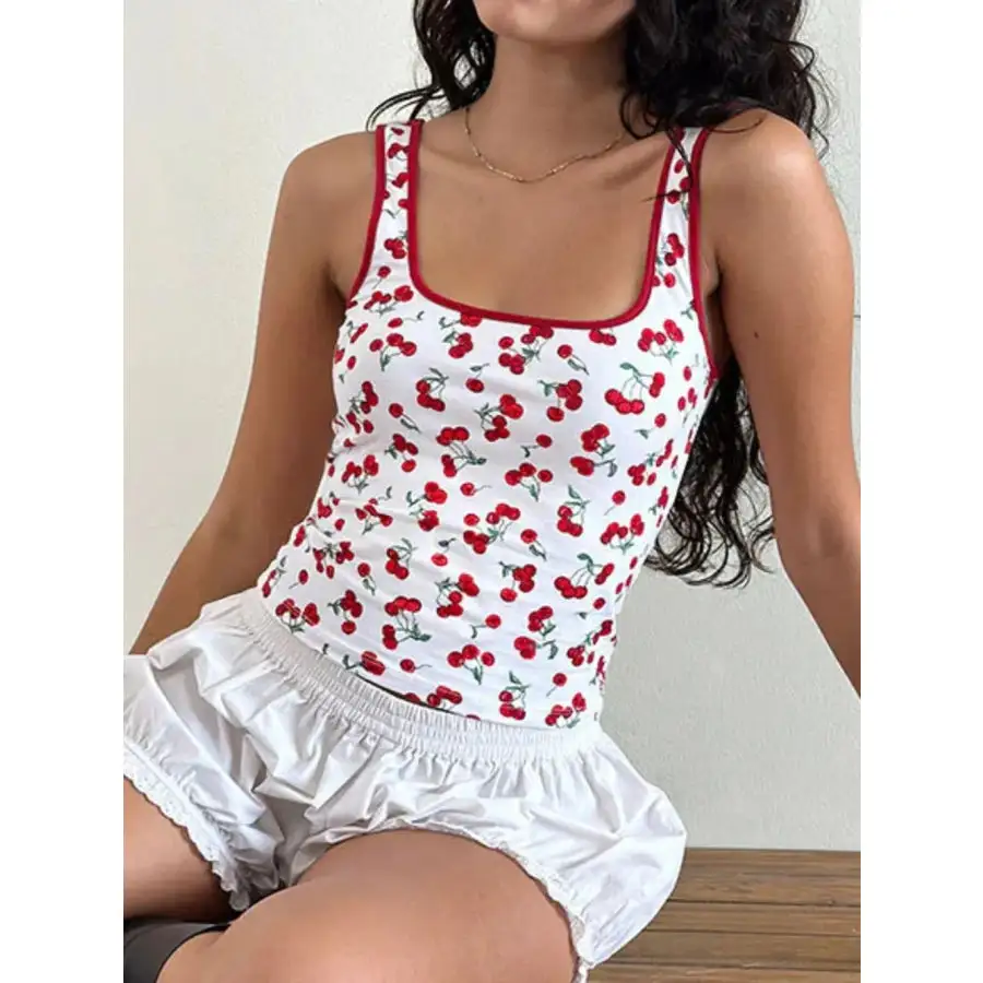 Cherry Square Neck Tank