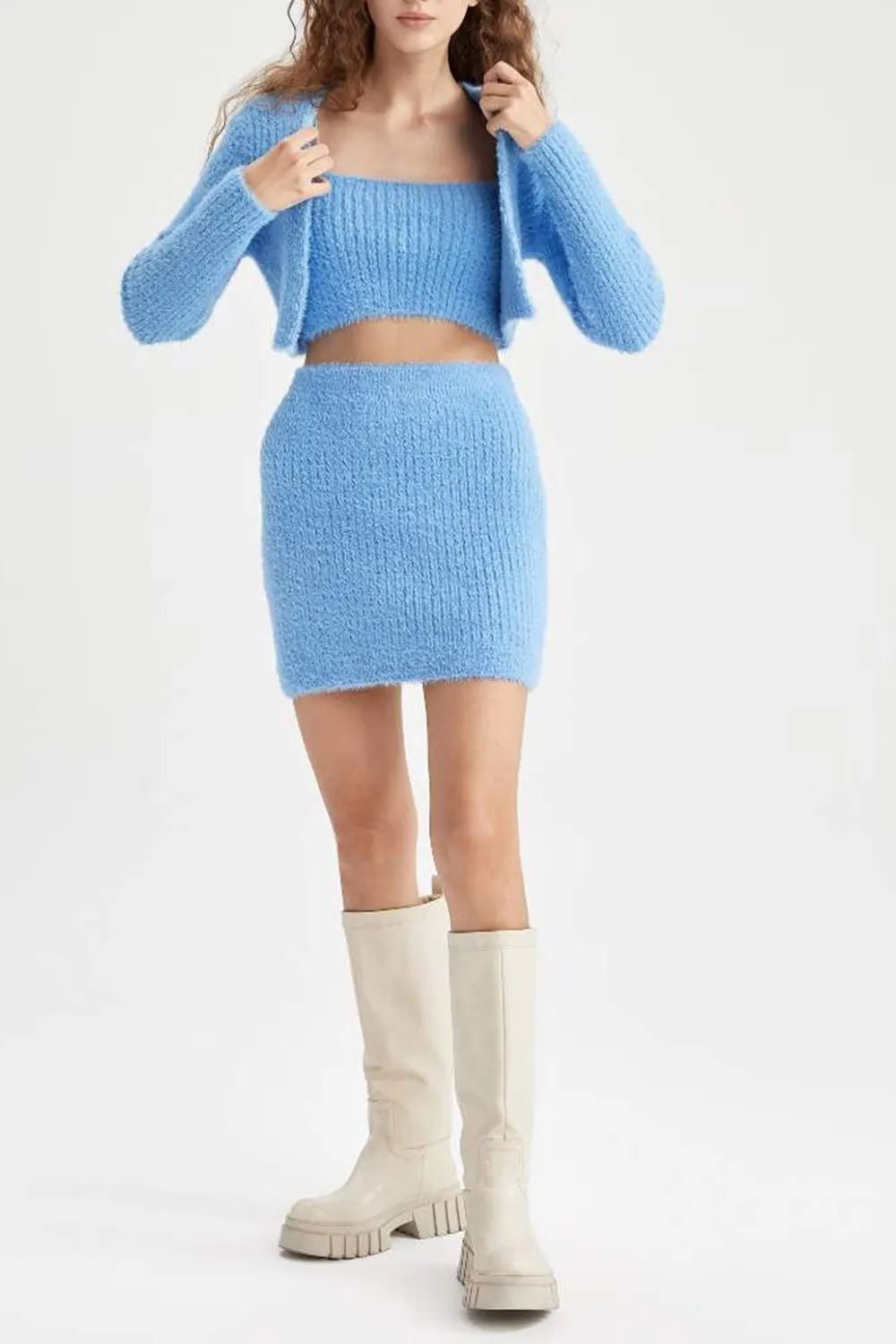 Fit Knitwear Mini Skirt