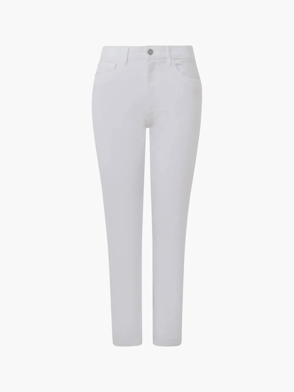 Slim Straight-Leg Stretch White Jeans