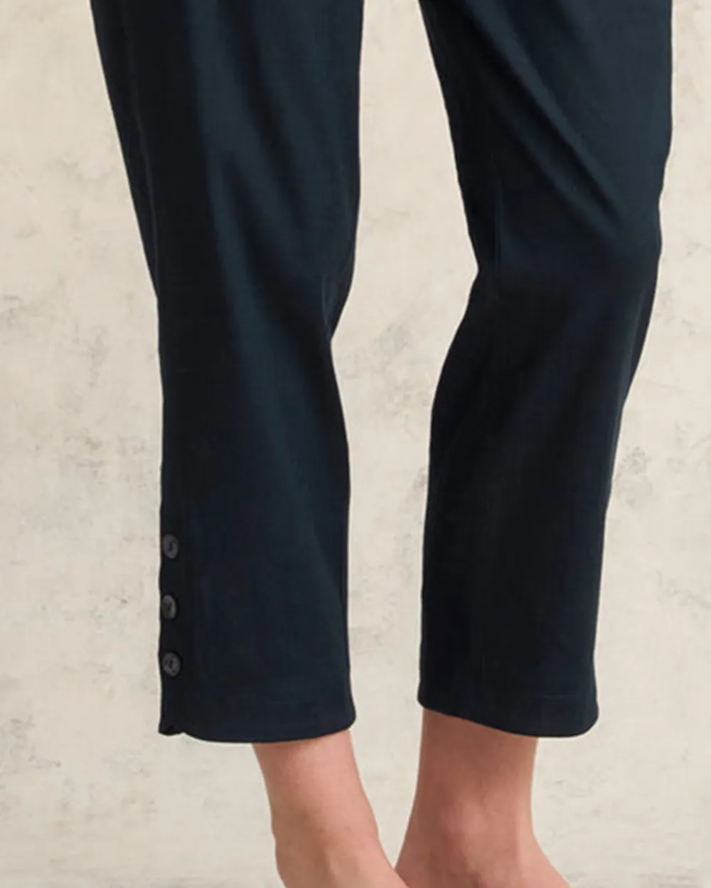 Curved Hem Linen Pant - Ink