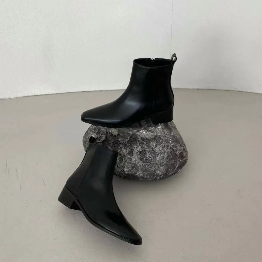 Crisp Relaxed Faux Leather Everyday Boots